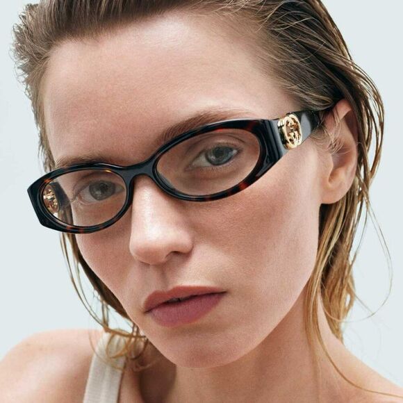 NEW Gucci GG1693O 001 Black Oval Women Eyeglasses